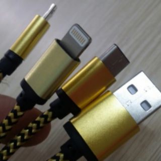 Cáp dù 3 đầu lightning,micro usb, type c