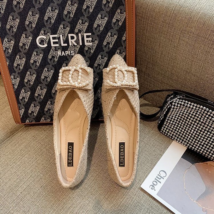 Giày bệt búp bê sợi bện mũi nhọn đế chống trơn trượt nội địa cao cấp &928 new 2022