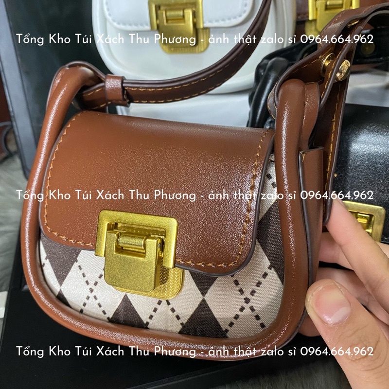 Túi đeo chéo, kẹp nách mini khoá gập size 15 phong cách hàn quốc siêu xinh