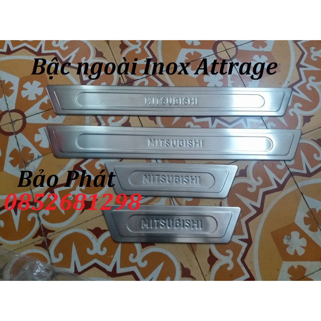 Bộ ốp bậc ngoài Inox Attrage các form xe 2015-2021