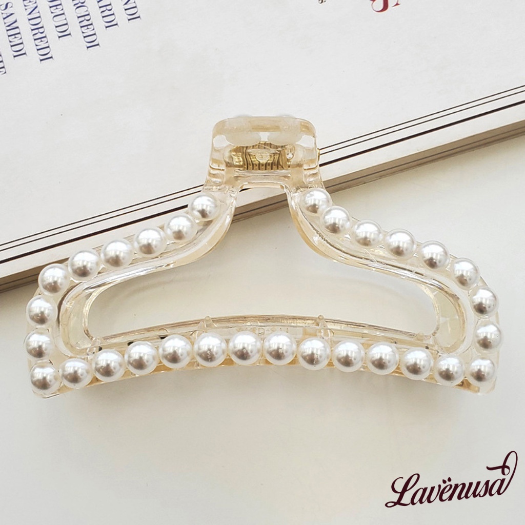 Kẹp tóc càng cua cao cấp nhựa đính ngọc trai nhân tạo thời trang LAVENUSA CT17