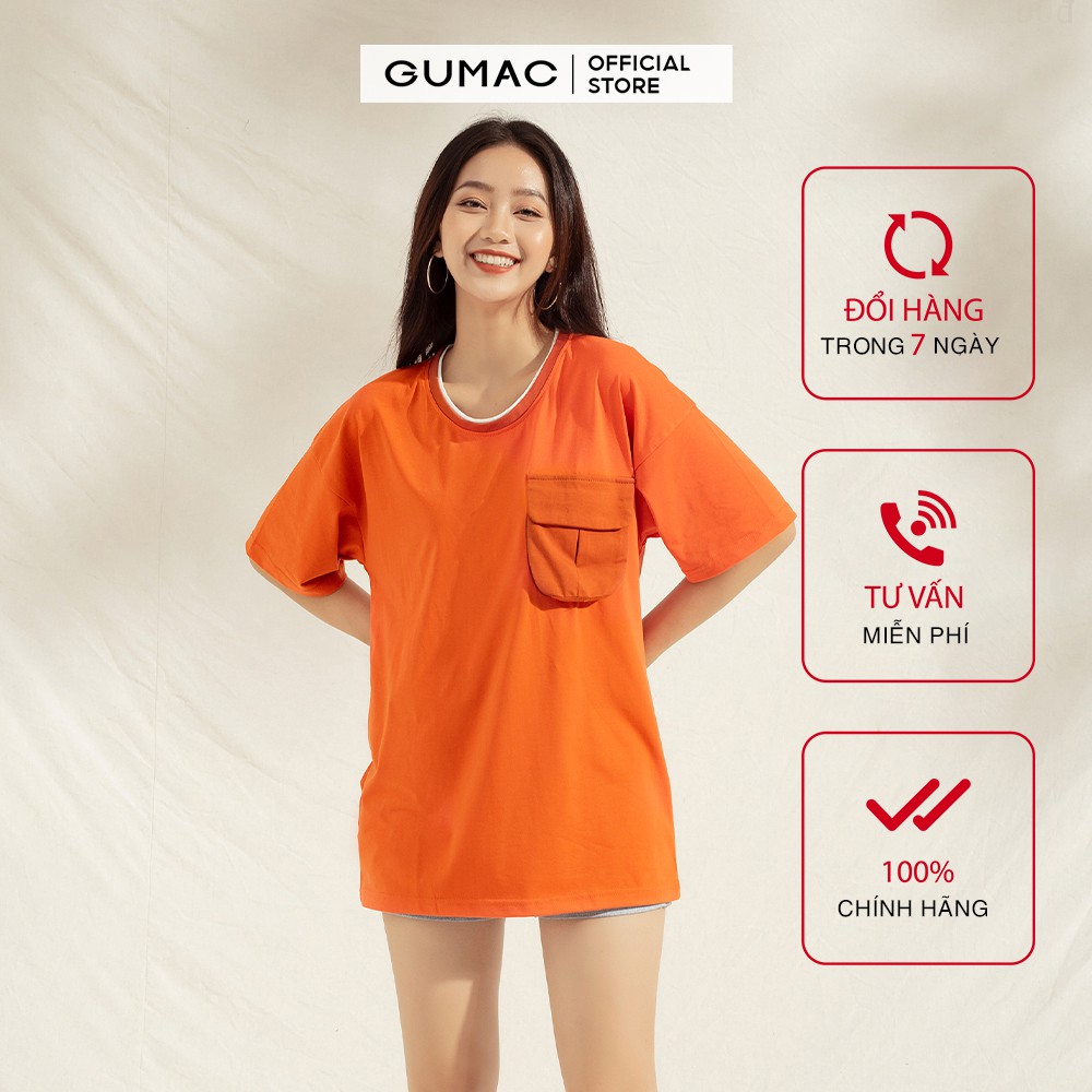 Áo thun nữ túi hộp GUMAC thiết kế basic năng động trẻ trung ATA1151