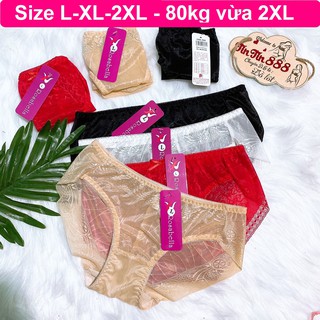 Quần lót nữ ren mềm mịn co dãn 4 chiều big size form đại 80kg vừa bộ 10 quần, 5 quần TinTin888