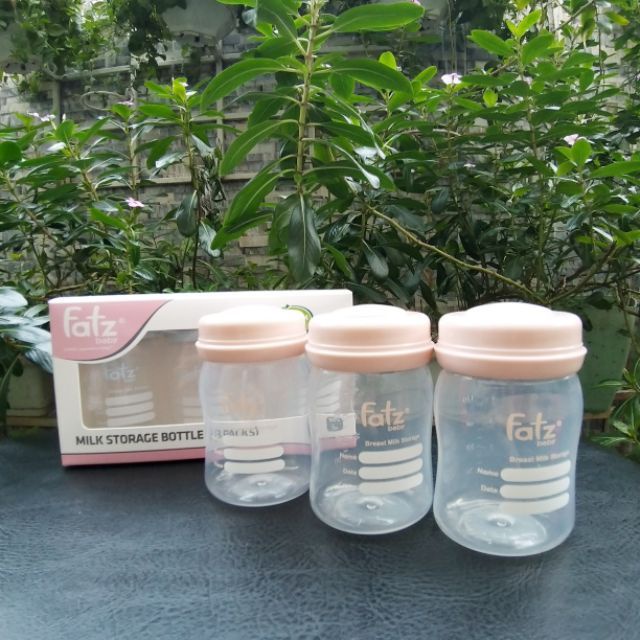 Bộ 3 bình trữ sữa cổ rộng 150ml Fatz Baby