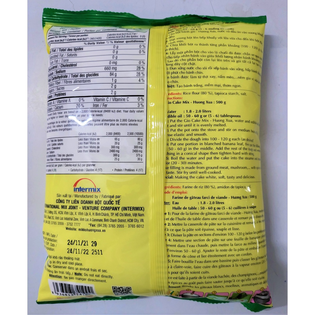 BỘT BÁNH GIÒ Hương Xưa  MIKKO Gio cake mix