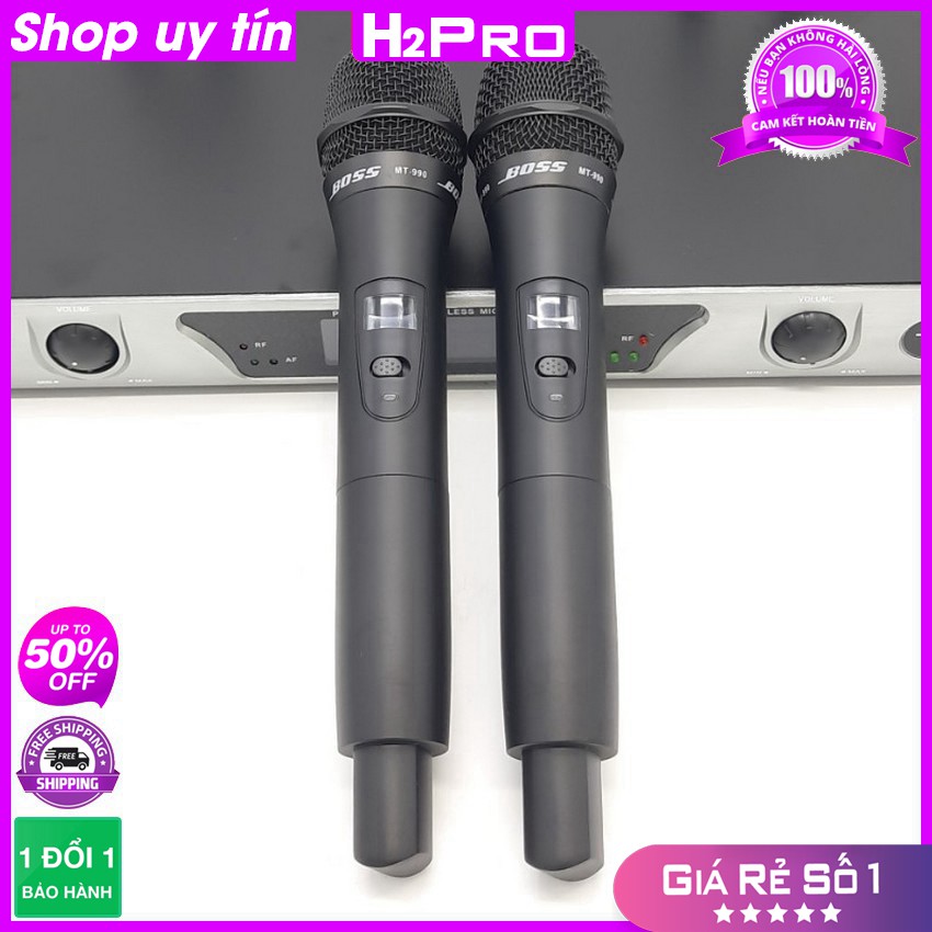 [RẺ VÔ ĐỊCH] Micro karaoke ko dây Boss MT 990, Micro karaoke không dây cao cấp tặng hai cặp pin giá 50K