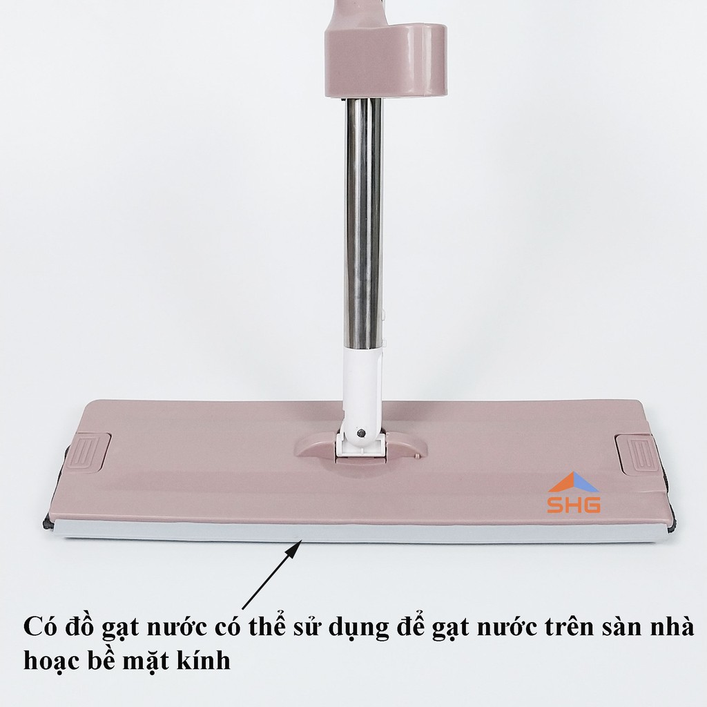 CÂY LAU NHÀ TỰ VẮT THÔNG MINH CAO CẤP CÓ GẠT NƯỚC BÔNG GÀI 2 ĐẦU, BÔNG 12X38 CM, HÀNG LOẠI I