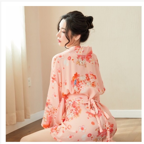 Tặng kèm chip - Áo choàng kimono hoa anh đào gợi cảm A57