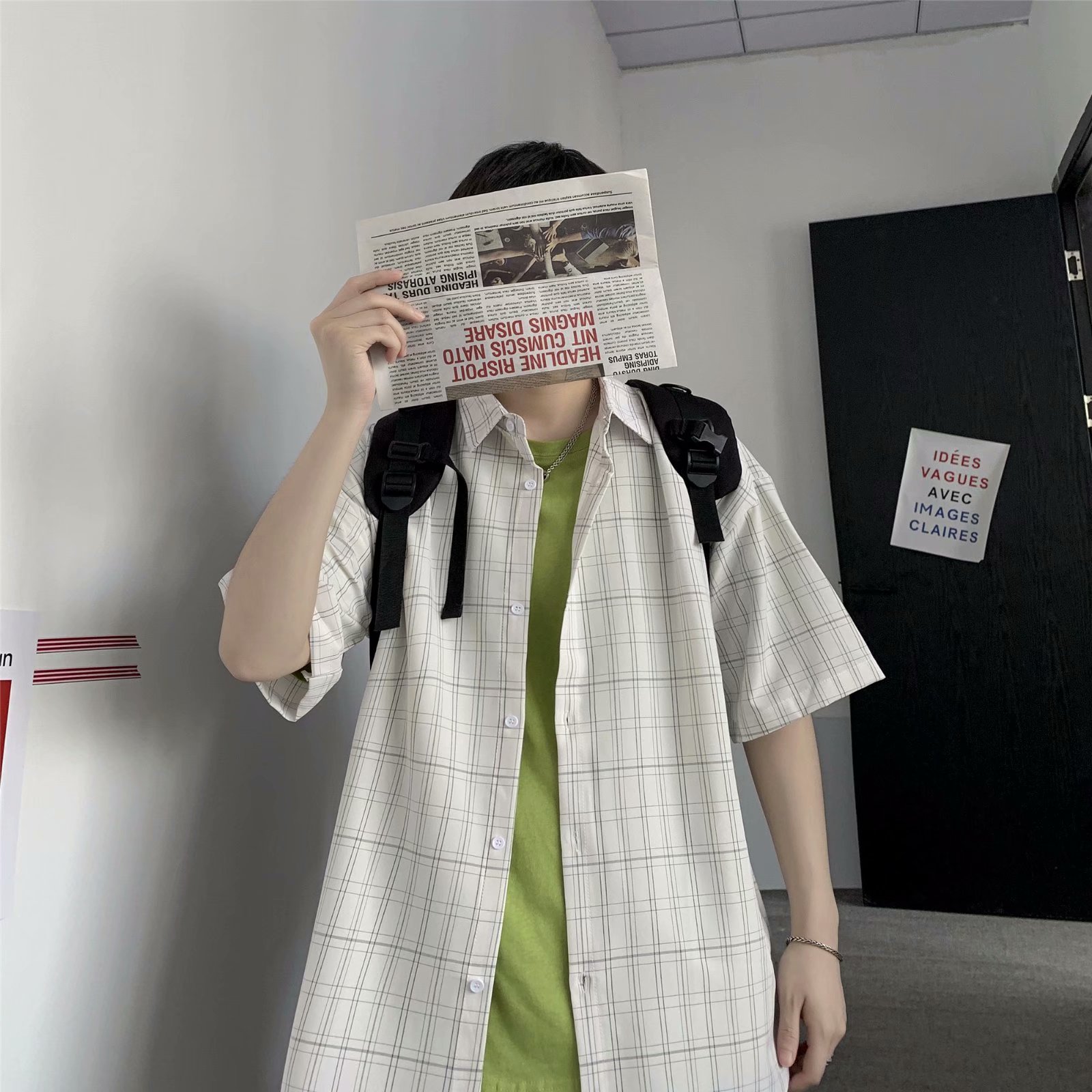 Áo Sơ Mi Ca Rô Ngắn Tay Form Rộng Phong Cách Hàn Quốc Dành Cho Nữ / Size M-3Xl | BigBuy360 - bigbuy360.vn