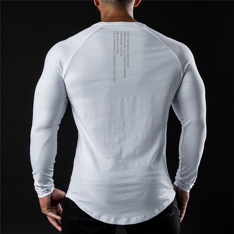 Áo thun thể thao tay dài cổ tròn thoáng khí thời trang thường ngày cho nam