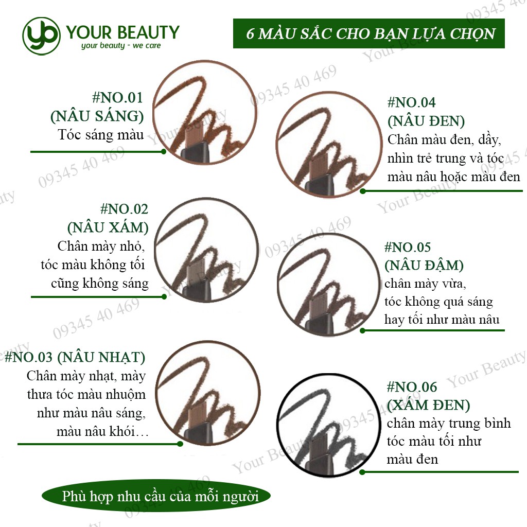 Chì Kẻ Mày 2 Đầu THE FACE SHOP Designing Eyebrow Pencil - mẫu mới