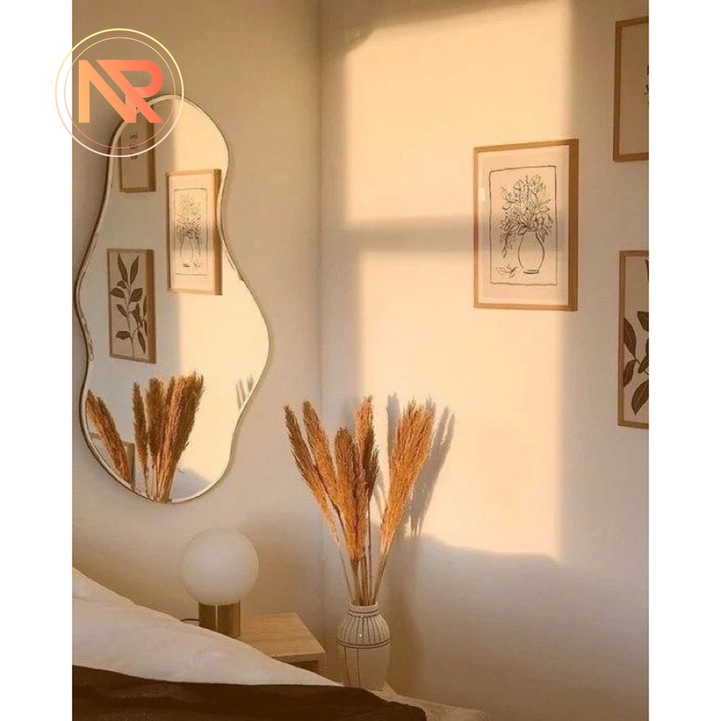 Gương Toàn Thân Hình Hạt Đậu, Treo Tường Led Cảm Ứng Cao Cấp 40x70cm 60x100cm Full Phụ Kiện