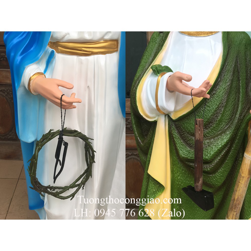 Bộ tượng Kiệu Chúa vác Thập giá mùa Thương 1m6