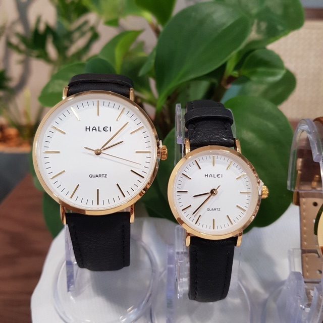 Đồng hồ nam Halei dây đen da mặt số vạch chính hãng Tony Watch 68 | BigBuy360 - bigbuy360.vn