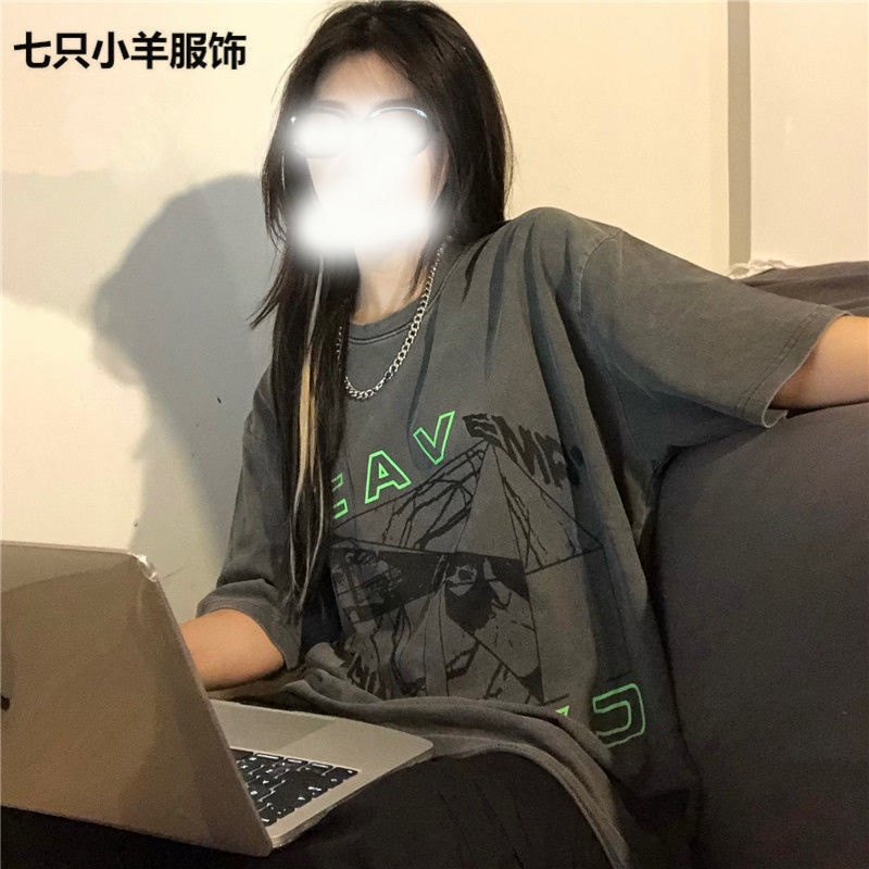 Áo Thun Dáng Rộng Tay Nửa Phong Cách Harajuku Thời Trang Hè Cá Tính Dành Cho Nữ