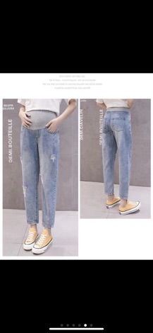 Quần jean bầu dang baggy