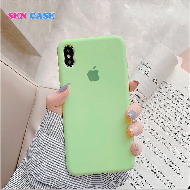 Ốp CHỐNG BẨN màu xanh matcha logo táo cho iphone 6/6s/7/8/6splus/6plus/7plus/8plus/X/Xs/Xsmax/11/11promax