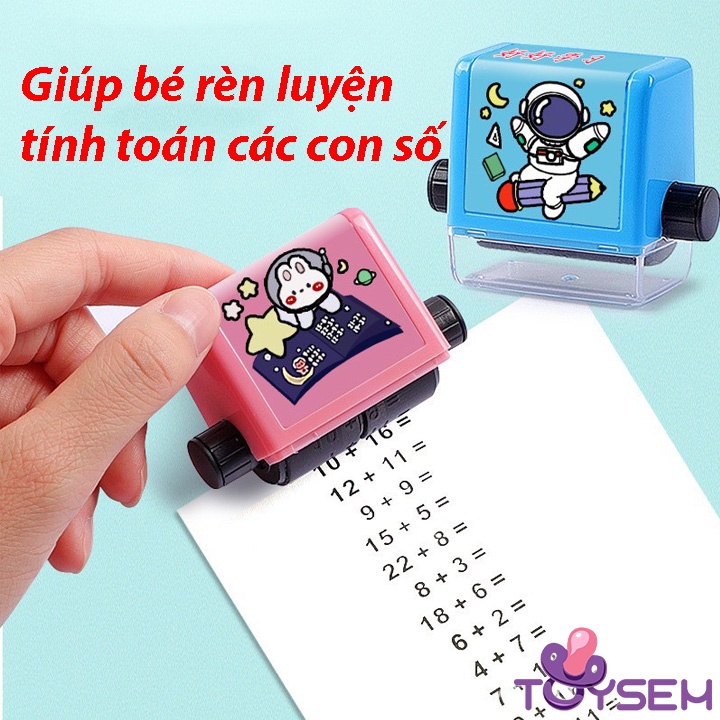 Con lăn 100 phép tính cộng trừ số học tặng kèm thêm hộp mực giúp bé rèn luyện các phép toán
