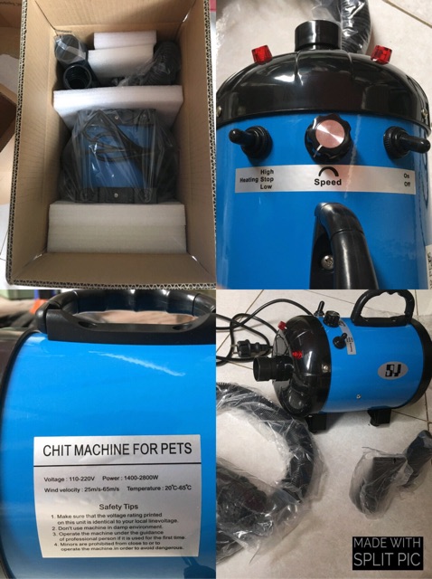Máy Sấy Lông Chó Mèo Ozôn 2800W SN103 New Model 2023 Thương Hiệu Shanghai Shenyue Tặng Bộ Dụng Cụ Cắt Tỉa
