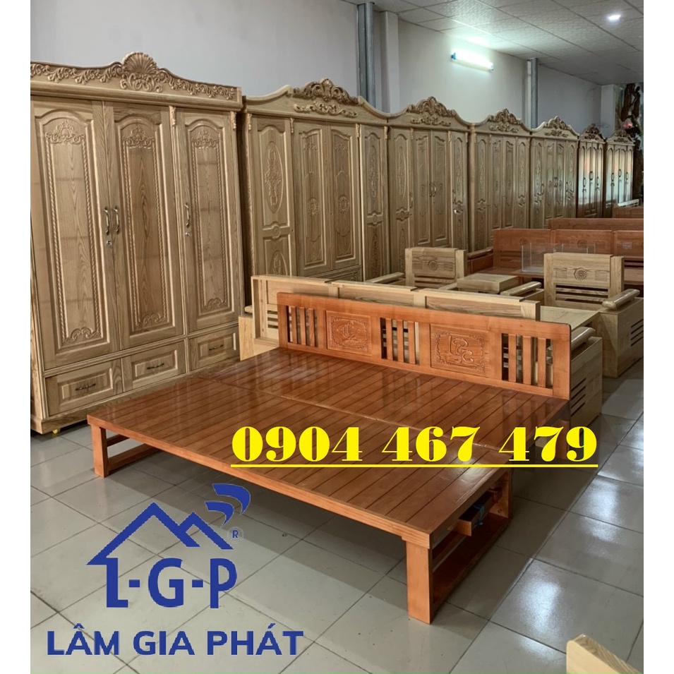 Giường gỗ gấp giường ngủ gỗ sồi Nga mới