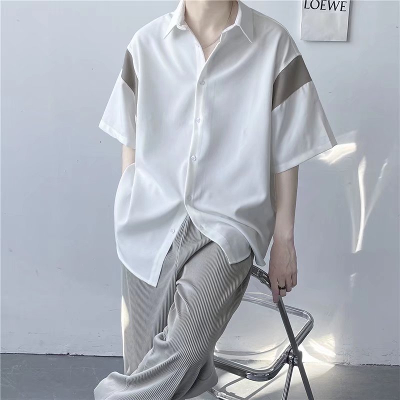 Áo Sơ Mi Đồng Phục Tay Ngắn Thời Trang Mùa Hè Hàn Quốc Cho Nam