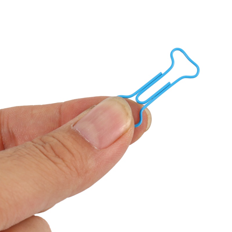 Set 100 kẹp giấy kim loại hình xương nhiều màu