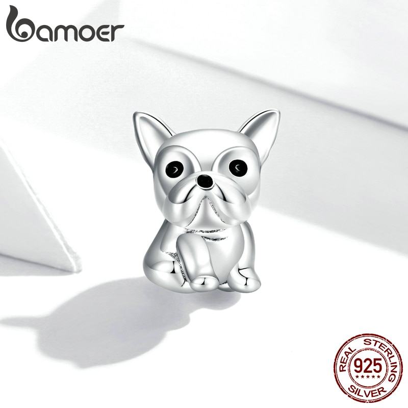 Mặt Phụ Kiện Bamoer Scc1599 Bằng Bạc S925 Hình Chó Bull Làm Trang Sức / Vòng Tay Cho Nữ