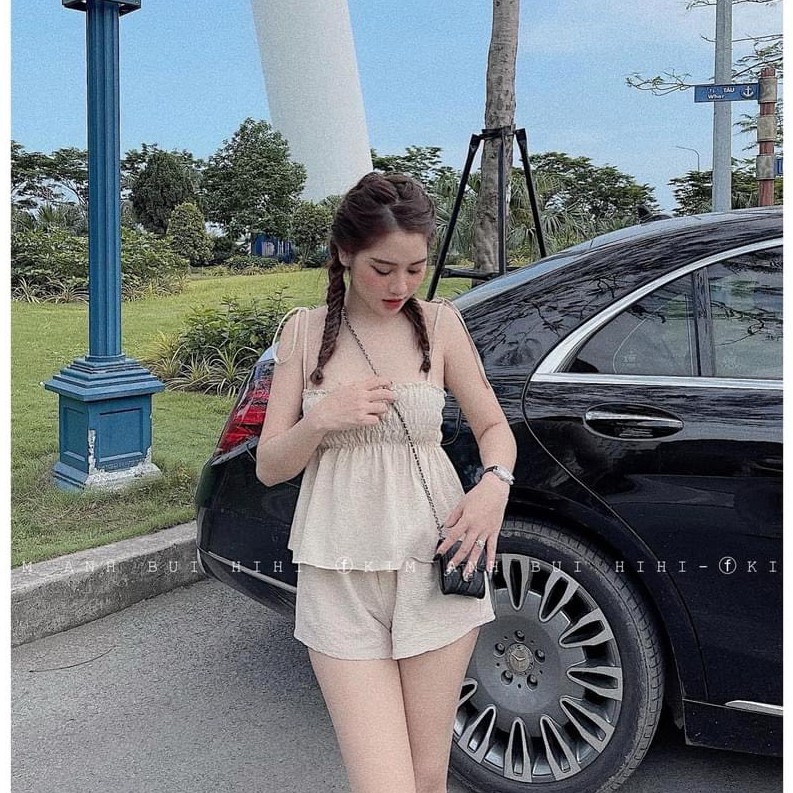 Set đồ nữ cá tính, set quần sóc áo quây đi chơi sang chảnh mùa hè đẹp 8A00132 | BigBuy360 - bigbuy360.vn