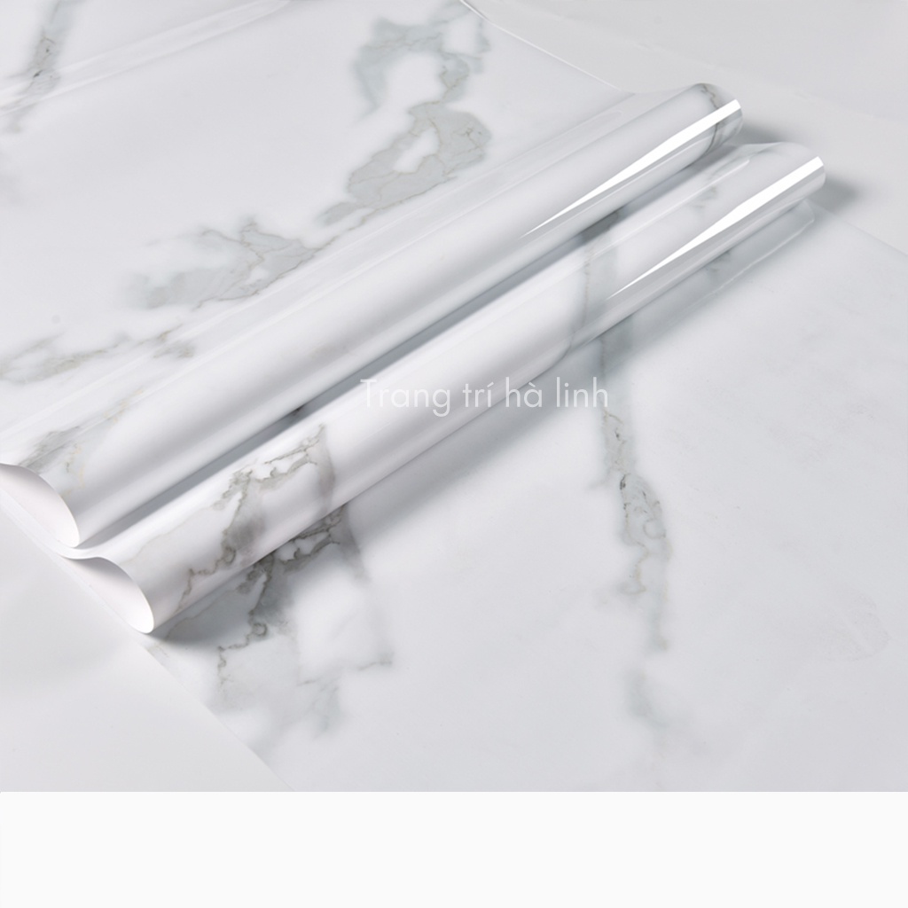 Giấy dán bếp vân đá trắng chống thấm nước