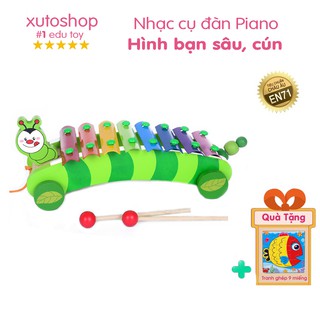 Đàn đồ chơi xe kéo nhạc cụ Piano  8 thanh cho bé hình con vật ngộ nghĩnh