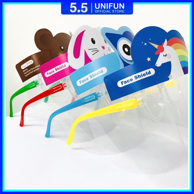 Kính chống giọt bắn phòng dịch cho bé UNIFUN mã TF7 Tấm kính chống bụi, nắng cho trẻ em họa tiết đẹp