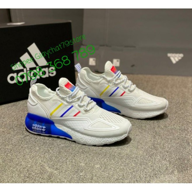 Giày Adidas ZX 2K Boost White/Blue (20) Men/Women [Authentic - Chính Hãng - FullBox]