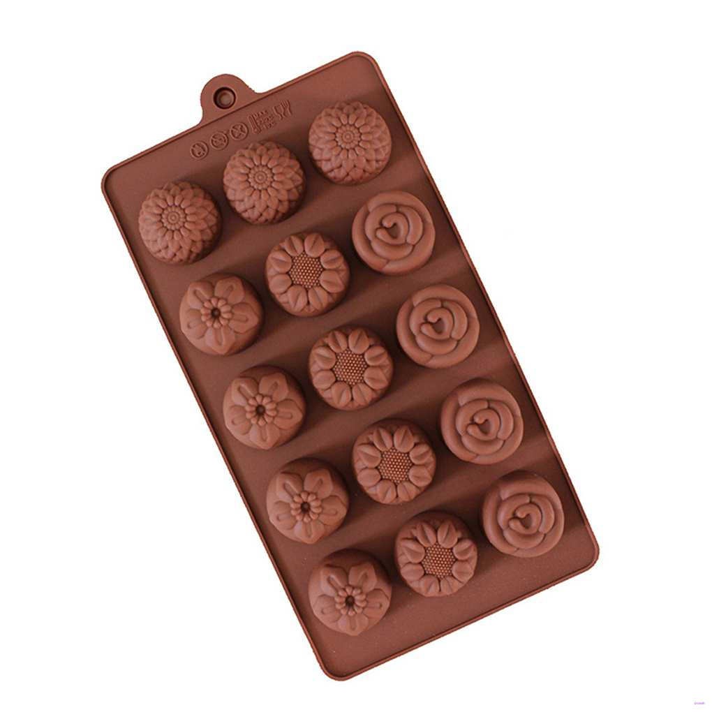 VN Khuôn Silicone Làm Bánh 15 Ô Hình Hoa