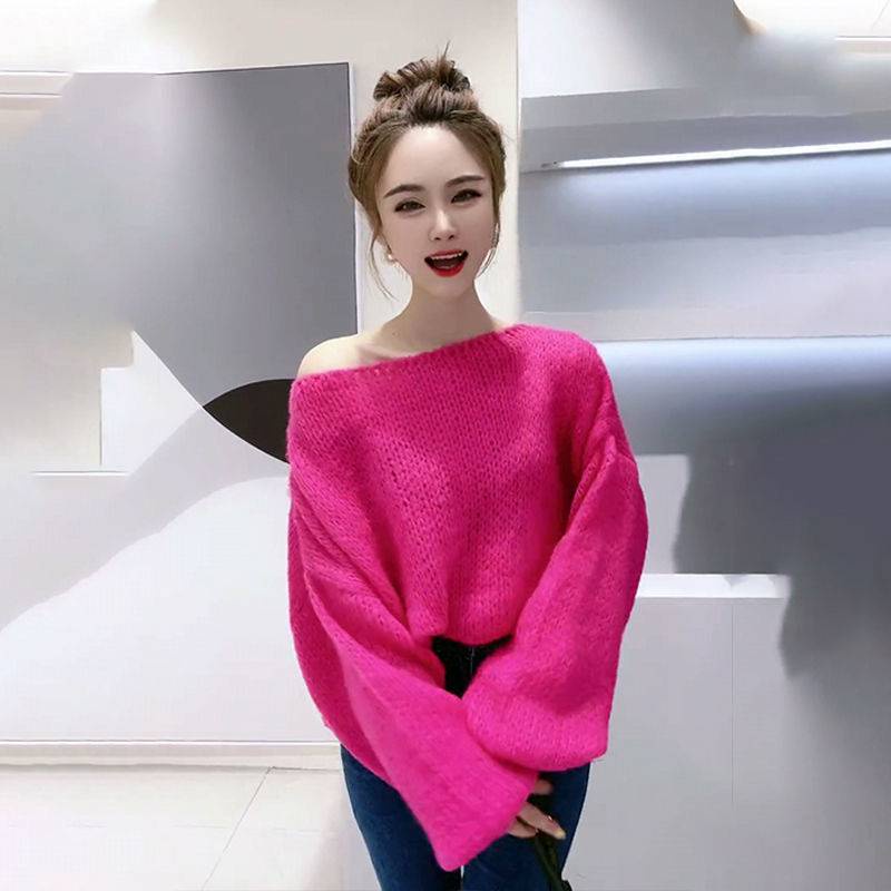 Áo Sweater Dệt Kim Chất Liệu Dày Dặn Ấm Áp Màu Sắc Đơn Giản Phong Cách