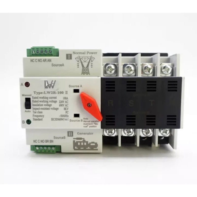 ATS Chuyển nguồn tự động không gián đoạn 4P 100A LW2R-100