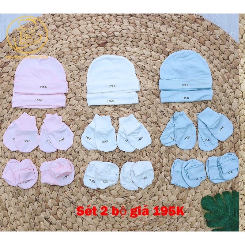 Set mũ, bao tay, bao chân của nous cho bé sơ sinh