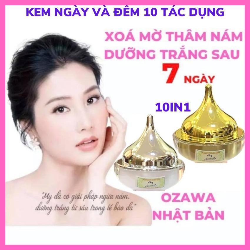 Bộ kem dưỡng trắng da mặt Ozawa Japan 10in1,cấp ẩm,mờ nám,tàn nhang,vết thâm giảm mụn face cream mỹ phẩm quốc tế abc