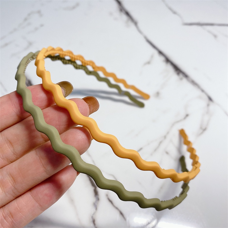 Băng Đô Cài Tóc Răng Cưa Gợn Sóng Chống Trượt Màu Sắc Ngọt Ngào Cho Nữ