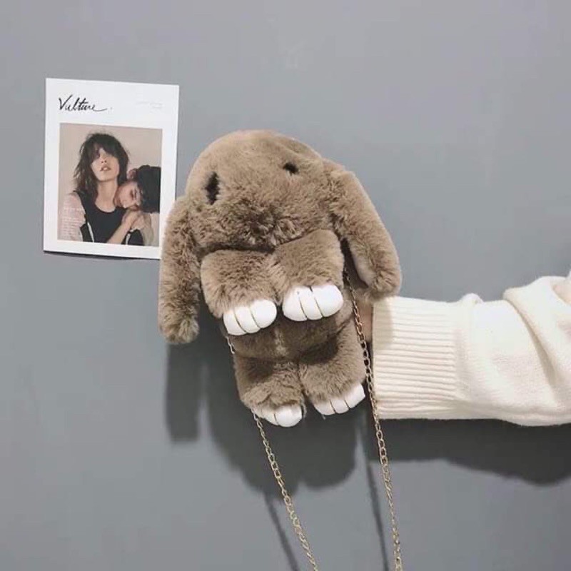 (Quảng Châu Mới Về) Túi đeo chéo thỏ bông xinh xắn cho nữ, bé gái sang chảnh siêu cute