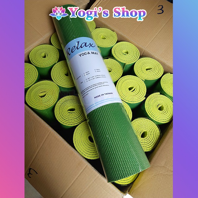 Thảm Tập Yoga Relax PVC 6mm 2 Màu Và Túi Đựng | Hàng Đài Loan Xuất Khẩu