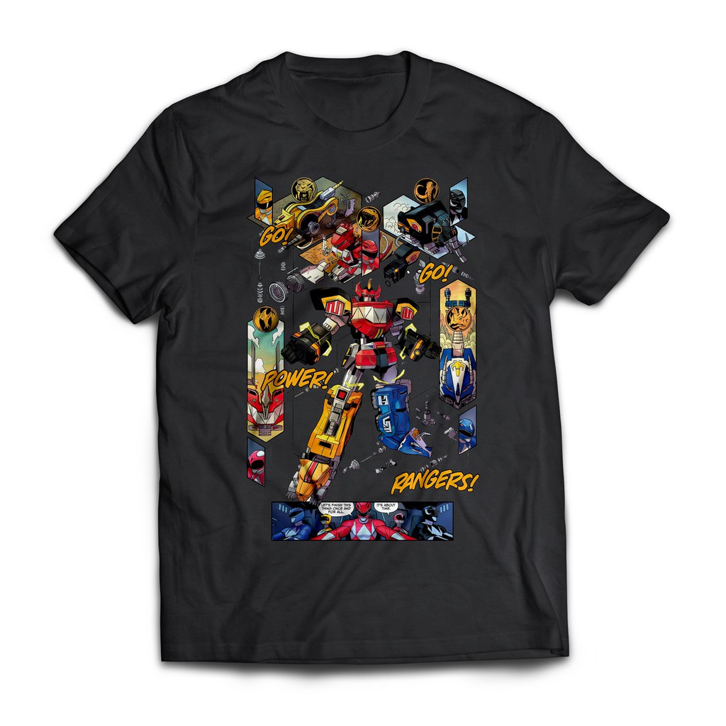 Áo thun 100% Cotton in hình The Dino Megazord thời trang cho nam