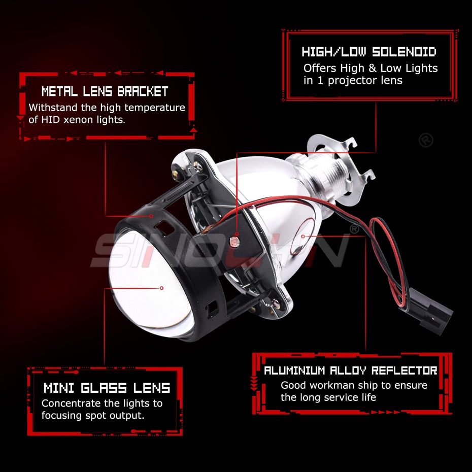Đèn pha LED 2 Inch DRL Halo cho xe hơi/xe máy H4 H7