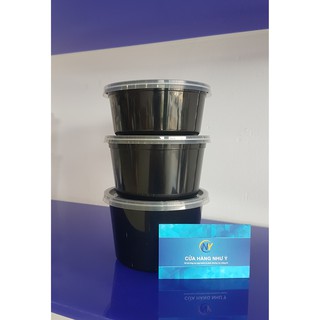 COMBO 50 HỘP NHỰA 350ML TRÒN ĐEN MICROWAVE