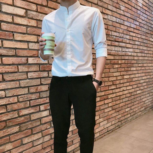 (RẺ VÔ ĐỊCH- SL GIỚI HẠN) Áo Sơ Mi  trắng Cổ Tàu Nam Dài Tay Vải Lụa Cao Cấp Chống Nhăn Chống Xù Chống Bám bụi