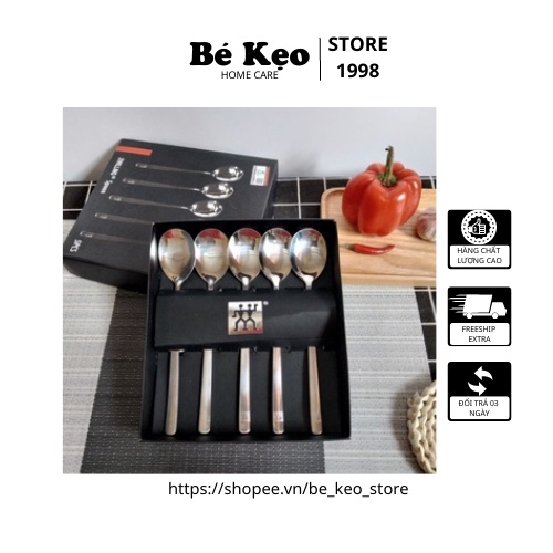 BBộ 5 thìa inox 304 Nhập Đức cao cấp sang trọng [ Loại 1]