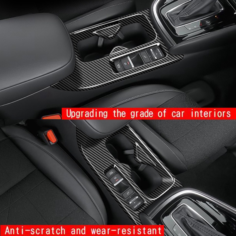 Miếng Dán Trang Trí Giá Đỡ Cốc Nước Trên Xe Hơi Honda HRV HR-V Vezel 2021 2022 Bằng Sợi Carbon