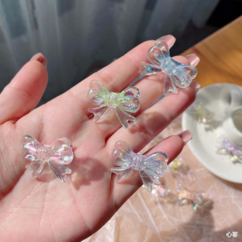 Kẹp Tóc Nơ VANES1 Trong Suốt Phong Cách Hàn Quốc Dễ Thương Cho Bé Gái