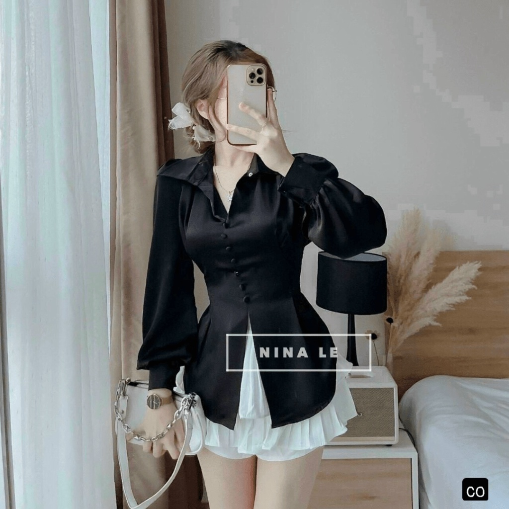 (Mẫu Mới) Sét Áo Phi Mờ Váy Kate Mới Ra Kho Mặc Đi Chơi Đi Tiệc Siêu Bắt Mắt UP h.h.p
