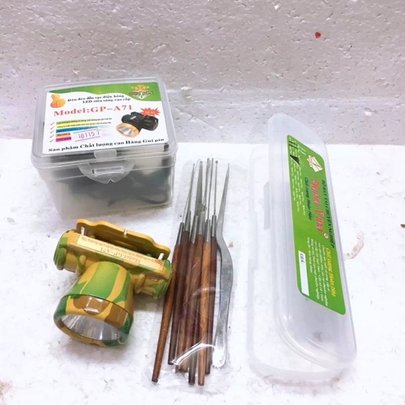 Combo Bộ Lấy Ráy Tai 8 Món và Đèn Lấy Rái Tai Đội Đầu (Có Hộp Nhựa)