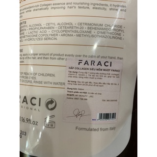 Hấp Faraci Collagen Siêu Mềm Mượt 500ml ( Hàng Chính Hãng)